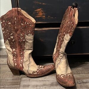 Corral Brown and Cream Western Boots